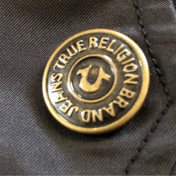 New TRUE RELIGION Two-Tone Vintage Reversible Double Snake Bomber Jacket (Large) - Picture 5 of 13